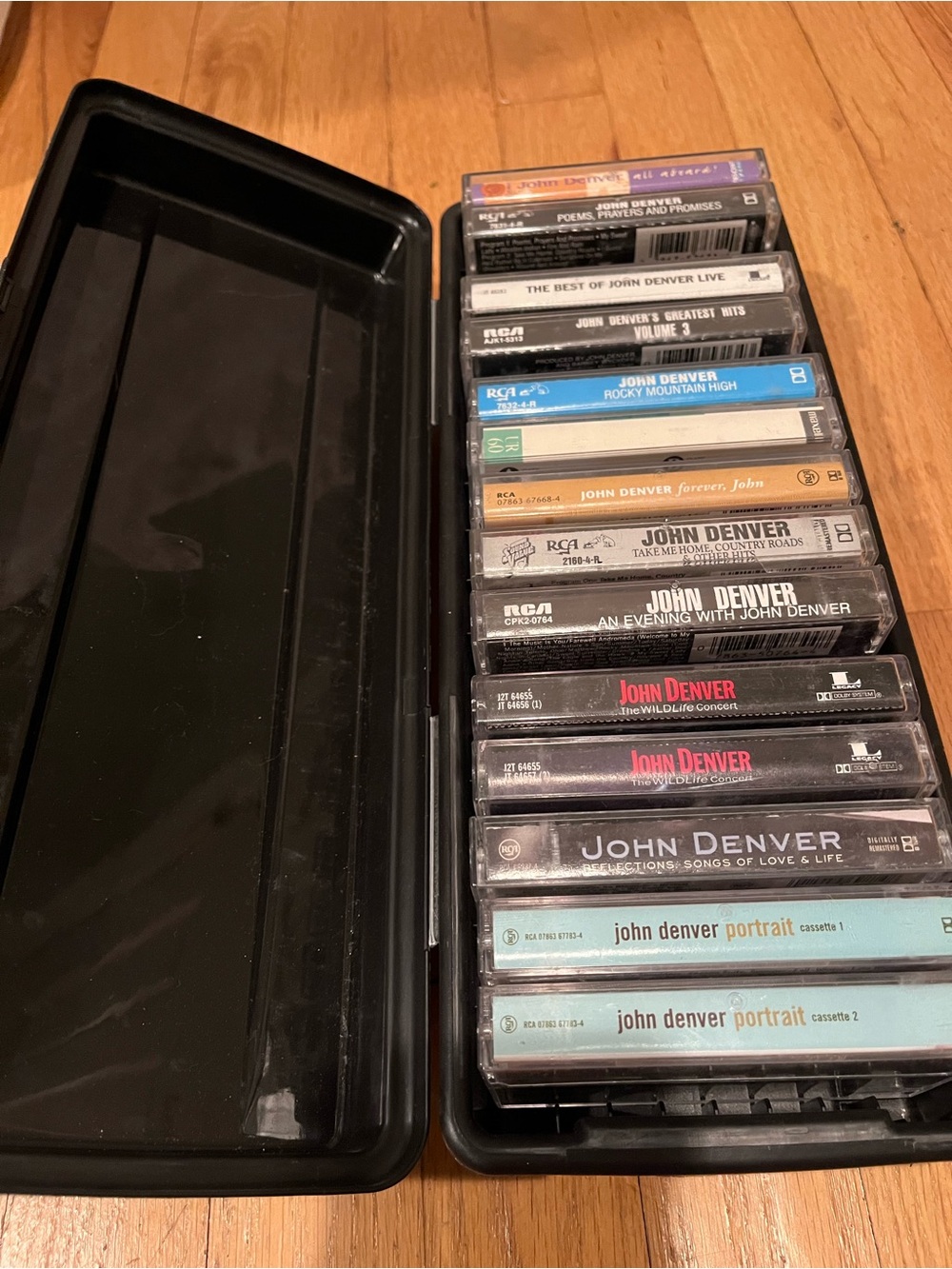 John Denver Cassette Tape lot with Alpha cassette tape holder